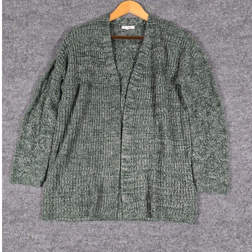 maurices Women's Green Marled Knit Open Front Cardigan Sweater Size Small